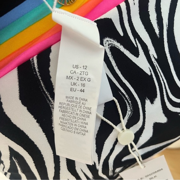 New Sunshine 79 Two Piece Bikini Set Black and White Zebra Print Women's Size 12 - Picture 10 of 11